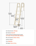 Swimming Pools: VEVOR 5-Step Inclined Robust Pool Ladder of 2 Handrails for 1219.2-1371.6mm Pool