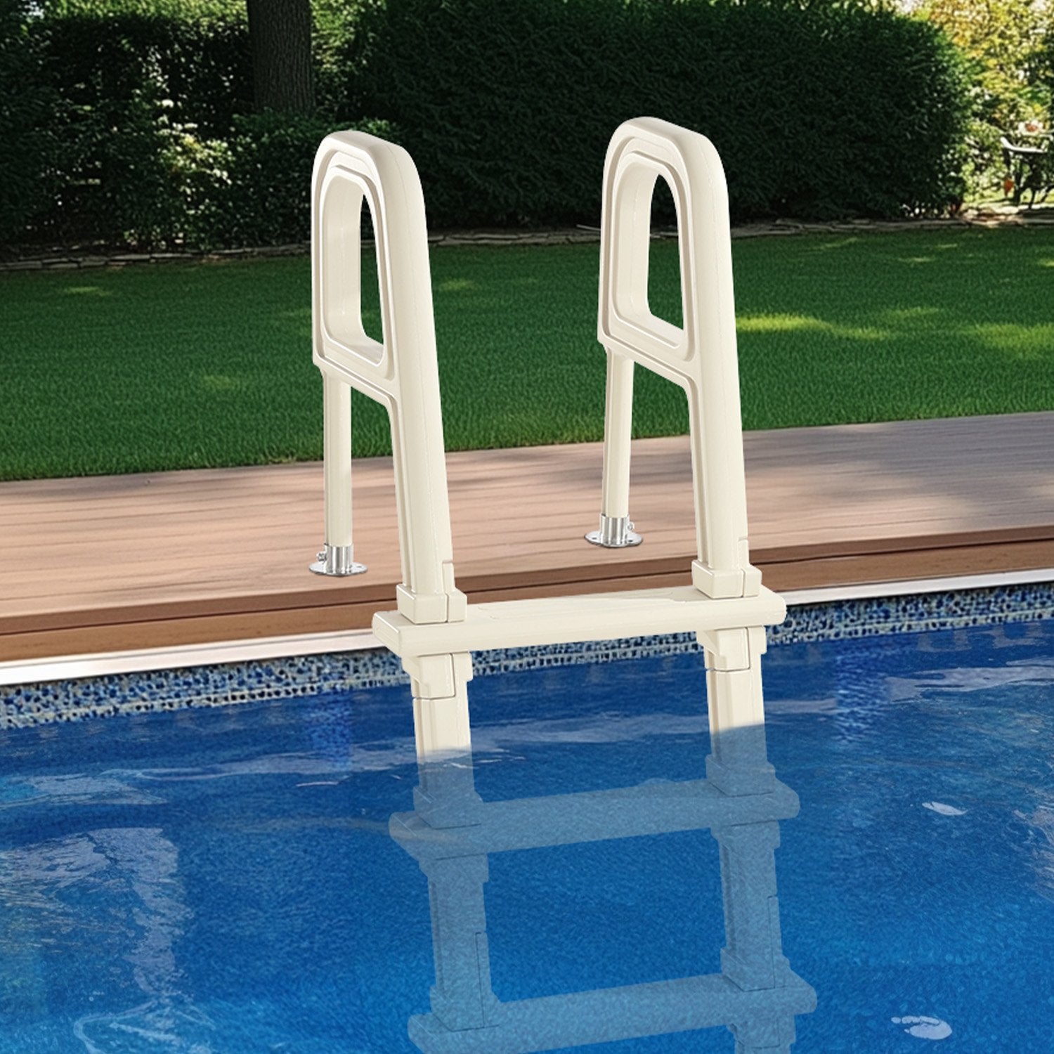 Swimming Pools: VEVOR 5-Step Inclined Robust Pool Ladder of 2 Handrails for 1219.2-1371.6mm Pool