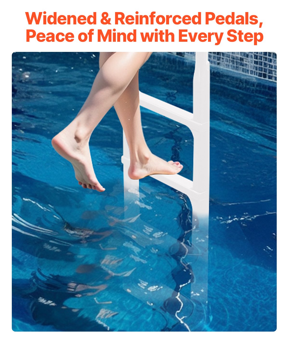 Swimming Pools: VEVOR Thickened 4-Step Pool Ladder of Double Handrails for 1219.2-1371.6mm Pool