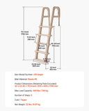 Swimming Pools: VEVOR 5-Step Inclined Robust Pool Ladder of 2 Handrails for 1219.2-1371.6mm Pool