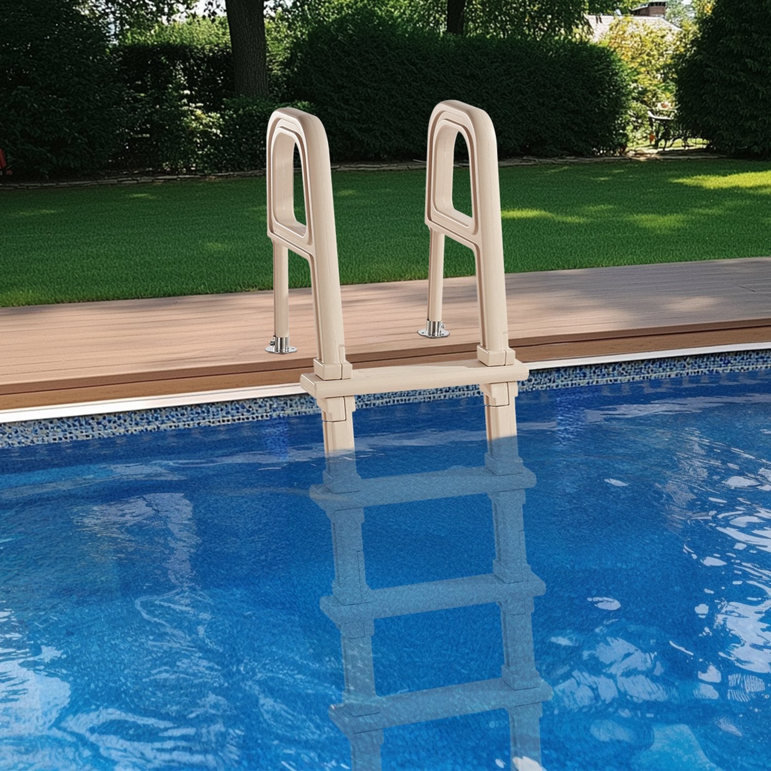 Swimming Pools: VEVOR 5-Step Inclined Robust Pool Ladder of 2 Handrails for 1219.2-1371.6mm Pool