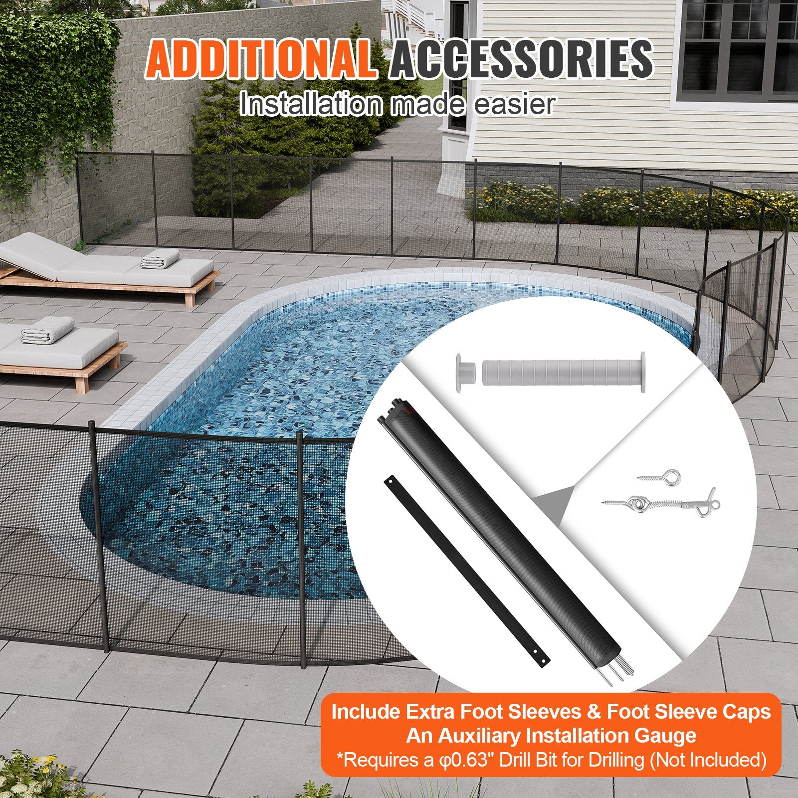 Fencing: VEVOR Pool Fence 4 x 108 FT Removable Pool Fences for Inground Pools Outdoor