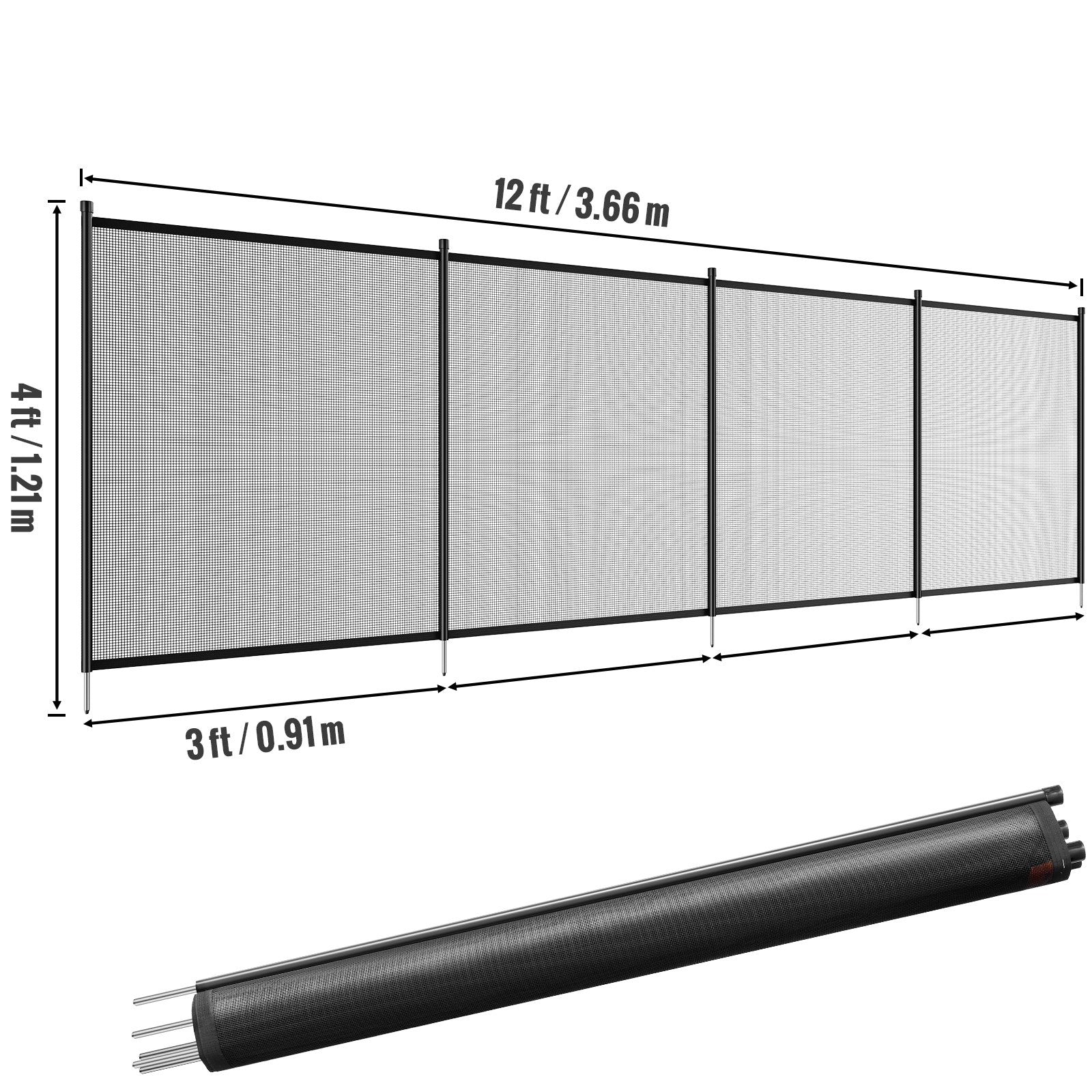 Pool Covers & Accessories: VEVOR Pool Fence, 4 x 12 FT Pool Fences for Inground Pools, Removable Child Safety Pool Fencing, Easy DIY Installation Swimming Pool Fence, 340gms Teslin PVC Pool Fence Mesh Protects Kids and Pets