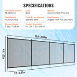 Pool Covers & Accessories: VEVOR Pool Fence, 4 x 12 FT Pool Fences for Inground Pools, Removable Child Safety Pool Fencing, Easy DIY Installation Swimming Pool Fence, 340gms Teslin PVC Pool Fence Mesh Protects Kids and Pets