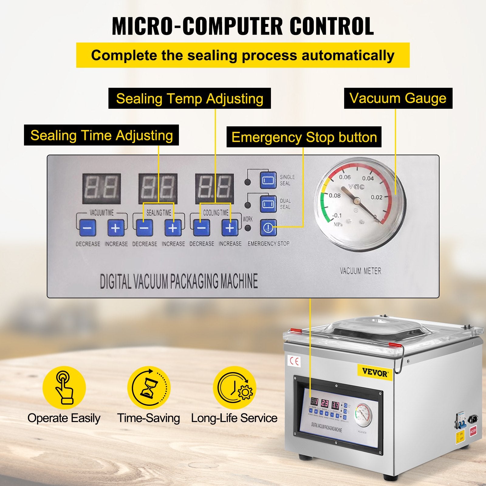 Food Storage: Vevor DZ-260C Digital Vacuum Sealer Food Vacuum Sealing Packing Machine 220V