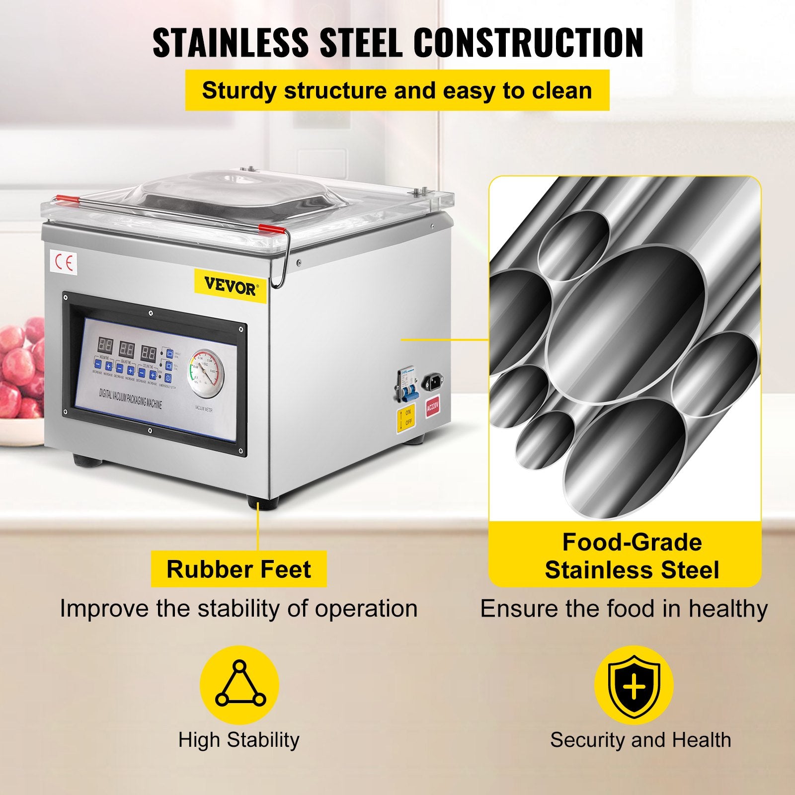 Food Storage: Vevor DZ-260C Digital Vacuum Sealer Food Vacuum Sealing Packing Machine 220V