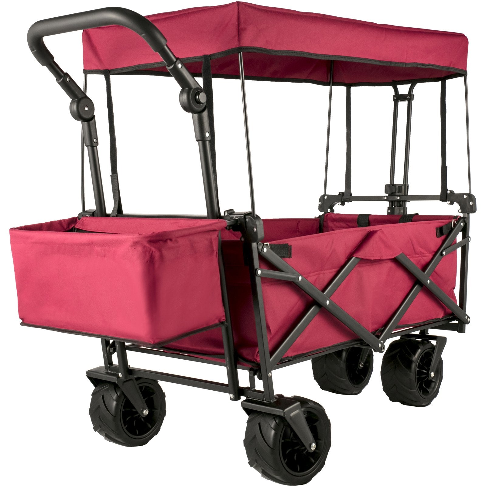 Calendars, Organisers & Planners: VEVOR Folding Wagon Cart, Collapsible Folding Garden Cart w/ Shade Beach Utility