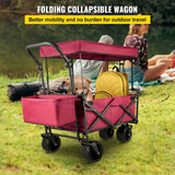 Calendars, Organisers & Planners: VEVOR Folding Wagon Cart, Collapsible Folding Garden Cart w/ Shade Beach Utility