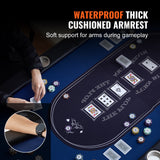 Card Games: VEVOR 8 Player Foldable Poker Table, Blackjack Texas Holdem Poker Table with Padded Rails and Stainless Steel Cup Holders, Portable Folding Card Board Game Table,183cm Oval Casino Leisure Table, Blue