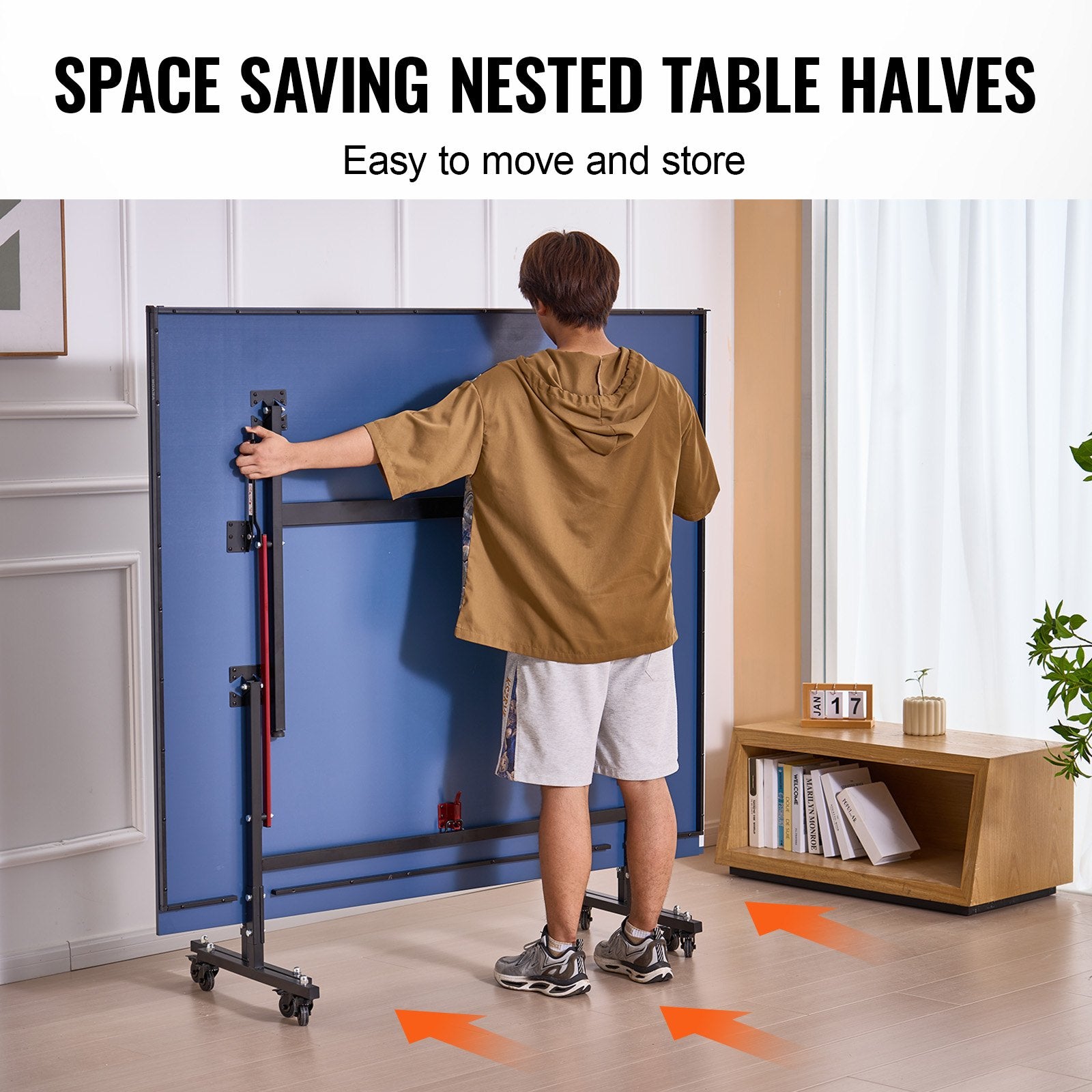 Basketball & Basketball Accessories: VEVOR Ping Pong Table Foldable Table Tennis Game Table Indoor with Clamp Net