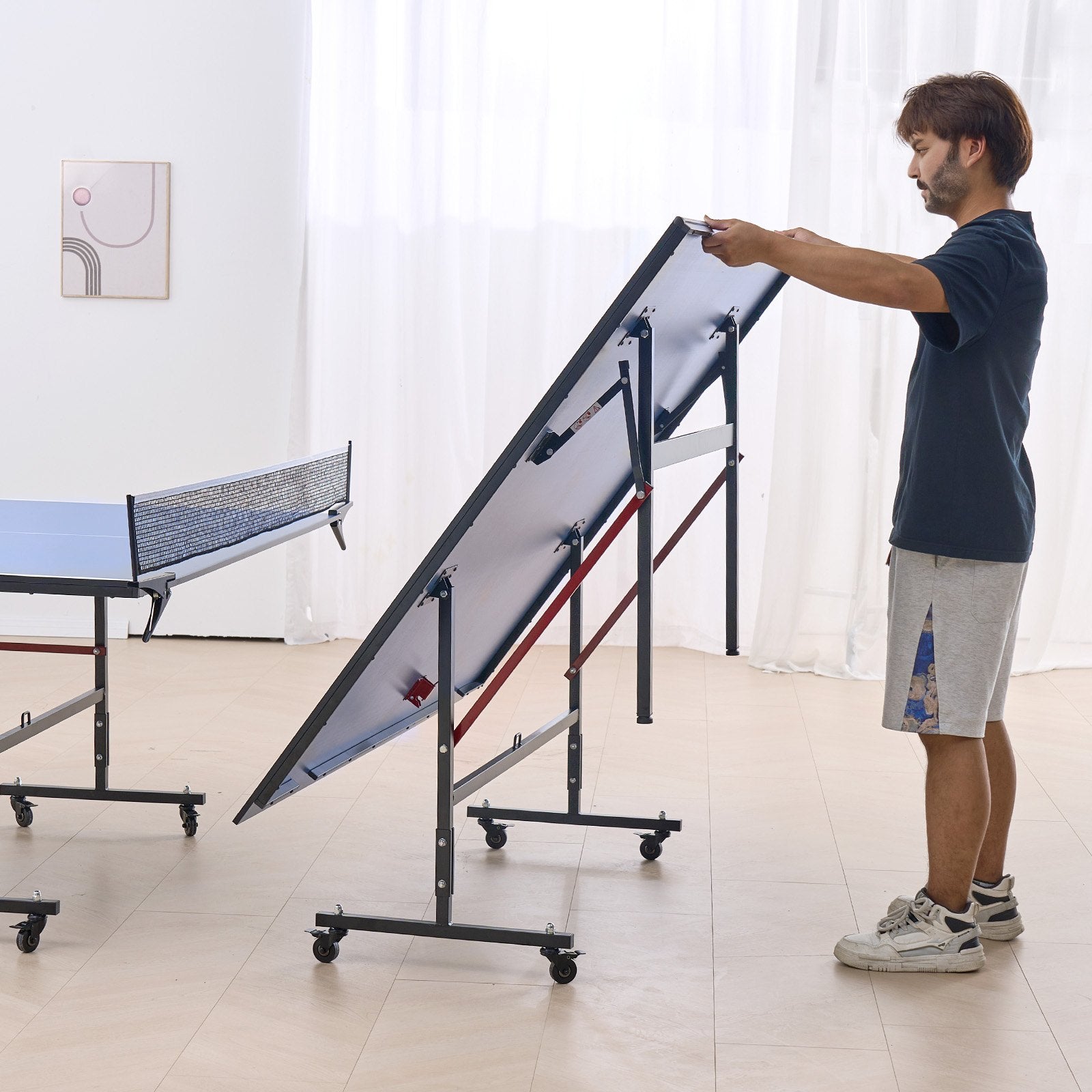 Basketball & Basketball Accessories: VEVOR Ping Pong Table Foldable Table Tennis Game Table Indoor with Clamp Net