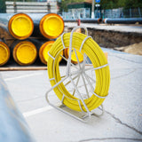 Power & Electrical Supplies: VEVOR Fish Tape Fiberglass, 150 m, 7.9 mm, Duct Rodder Fishtape Wire Puller, Cable Running Rod with Steel Reel Stand, 3 Pulling Heads, Fishing Tools for Walls and Electrical Conduit, Non-Conductive
