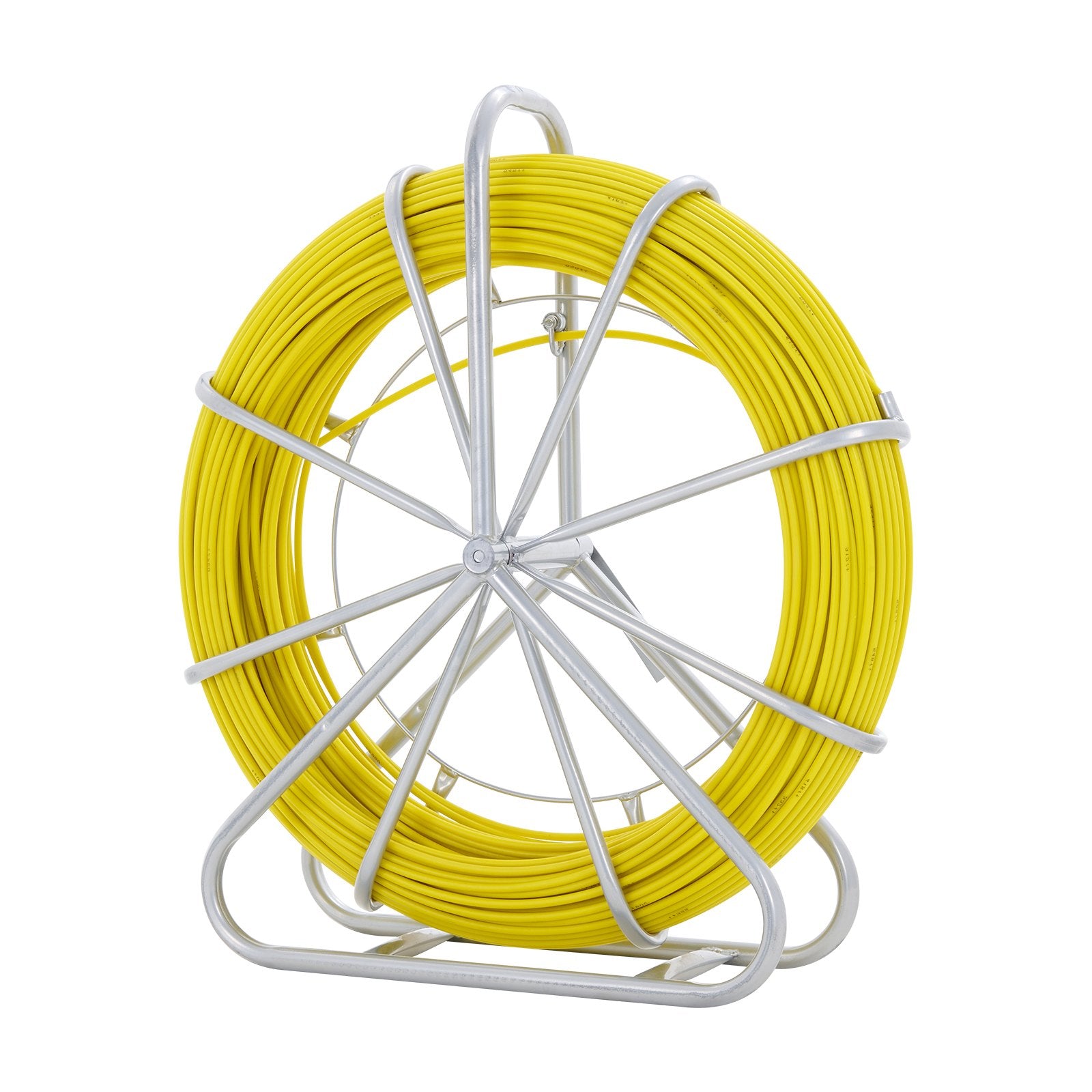 Power & Electrical Supplies: VEVOR Fish Tape Fiberglass, 150 m, 7.9 mm, Duct Rodder Fishtape Wire Puller, Cable Running Rod with Steel Reel Stand, 3 Pulling Heads, Fishing Tools for Walls and Electrical Conduit, Non-Conductive