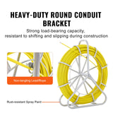 Power & Electrical Supplies: VEVOR Fish Tape Fiberglass, 129.5 m, 6.35 mm, Duct Rodder Fishtape Wire Puller, Cable Running Rod with Steel Reel Stand, 3 Pulling Heads, Fishing Tools for Walls and Electrical Conduit, Non-Conductive
