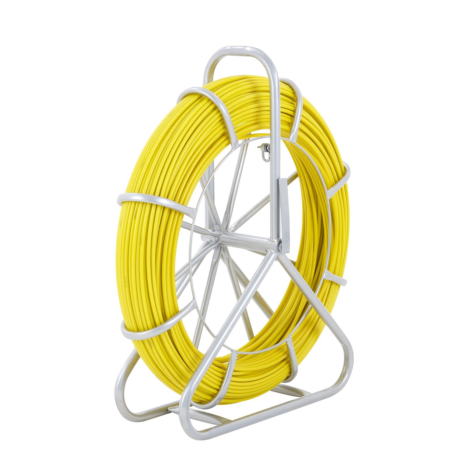 Power & Electrical Supplies: VEVOR Fish Tape Fiberglass, 129.5 m, 6.35 mm, Duct Rodder Fishtape Wire Puller, Cable Running Rod with Steel Reel Stand, 3 Pulling Heads, Fishing Tools for Walls and Electrical Conduit, Non-Conductive