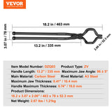 Cutlery: VEVOR Blacksmith Tongs, 463mm Z V-Bit Tongs, Carbon Steel Forge Tongs with A3 Steel Rivets, for Knife Blades, Long Pieces, Circular Forgings, for Beginner and Seasoned Blacksmiths and Bladesmiths