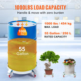 Drums: VEVOR 2PCS 250 L Heavy Duty Drum Dolly, 454 kg Load Capacity, Barrel Dolly Cart Drum Caddy, Non Tipping Hand Truck Capacity Dollies with Steel Frame 4 Swivel Casters Wheel, for Drum Handling