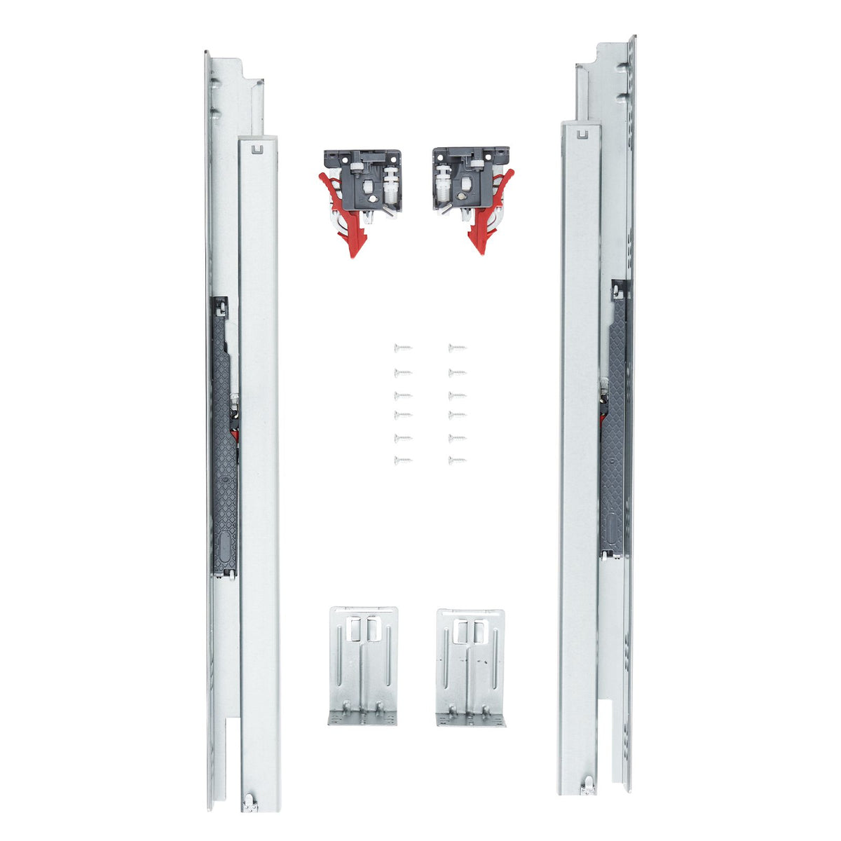 10 Pairs of 533.4mm Drawer Bottom Side Mount Rails, Heavy Duty Full Ball Bearing Extension Steel Track, Soft-Close Noiseless Guide Glides Cabinet Kitchen Runners with Locking Mechanism, 100 Lbs