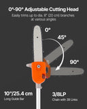 Chainsaws: VEVOR Gas Pole Saw, 43CC 2 Stroke Gas Powered Pole Saws with 25.4 cm Cutting Bar, Cordless Tree Trimmer with Rotatable Head, 2.1 to 3.6 m Extendable, Powerful Chainsaw for Tree Trimming Pruning