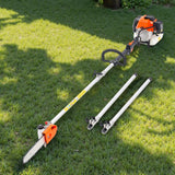 Chainsaws: VEVOR Gas Pole Saw, 43CC 2 Stroke Gas Powered Pole Saws with 25.4 cm Cutting Bar, Cordless Tree Trimmer with Rotatable Head, 2.1 to 3.6 m Extendable, Powerful Chainsaw for Tree Trimming Pruning
