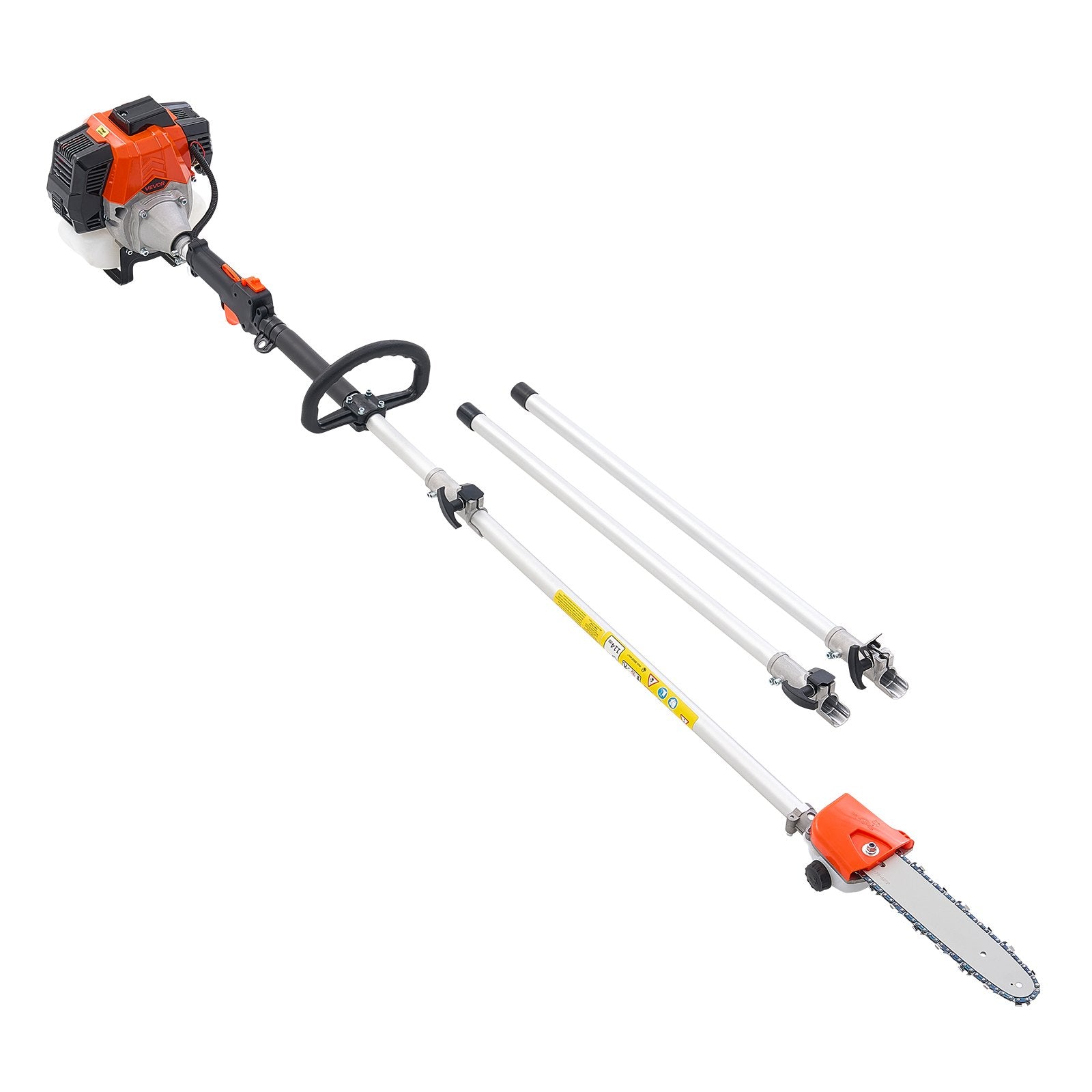 Chainsaws: VEVOR Gas Pole Saw, 33CC 2 Stroke Gas Powered Pole Saws with 20.3 cm Cutting Bar, Cordless Tree Trimmer with 850ml Fuel Tank, 2.08 to 3.58 m  Extendable, Powerful Chainsaw for Tree Trimming Pruning