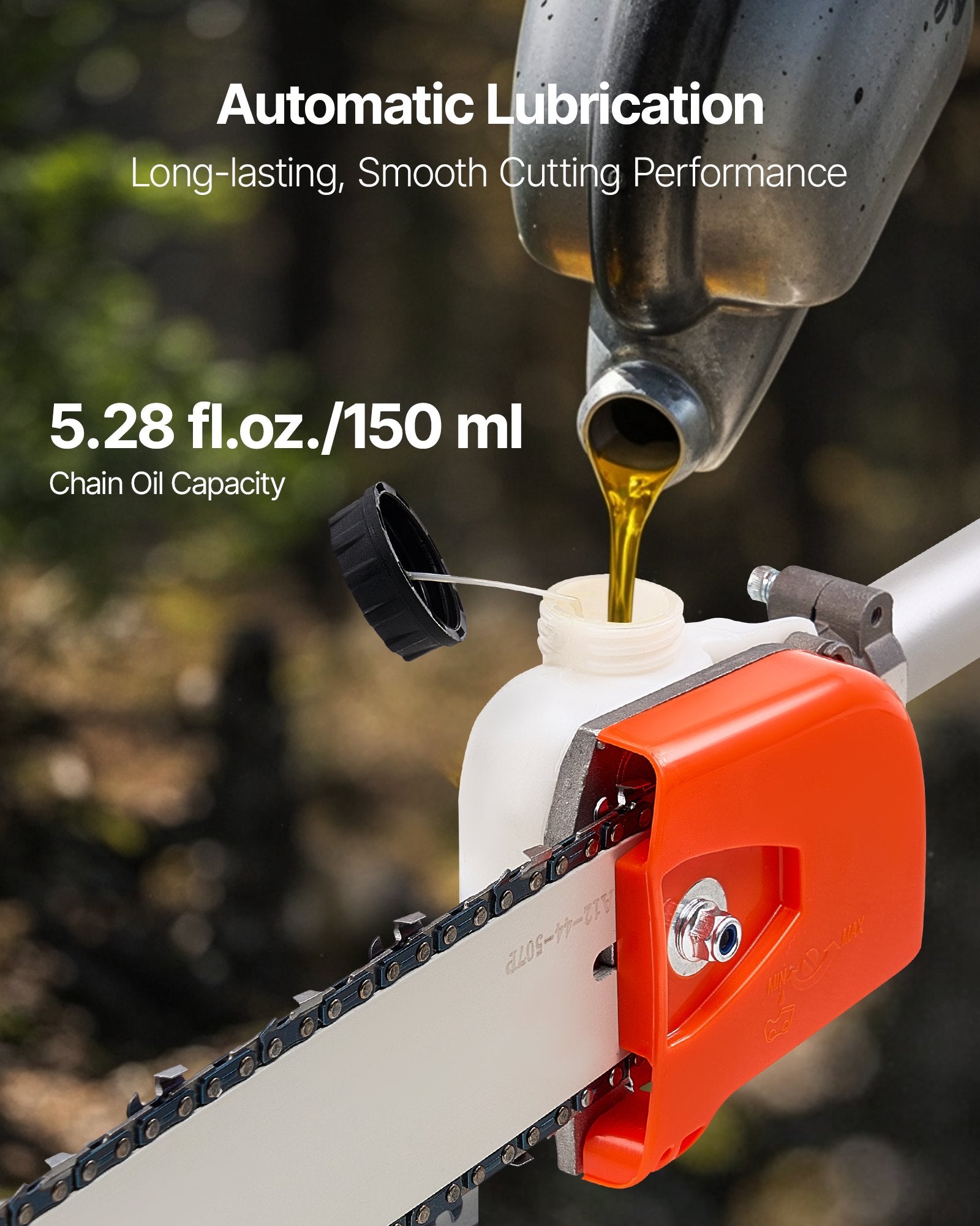 Chainsaws: VEVOR Gas Pole Saw, 25CC 2 Stroke Gas Powered Pole Saws with 30.5 cm Cutting Bar, Cordless Tree Trimmer with 650ml Fuel Tank, 2.12 to 3.62 m Extendable, Powerful Chainsaw for Tree Trimming Pruning