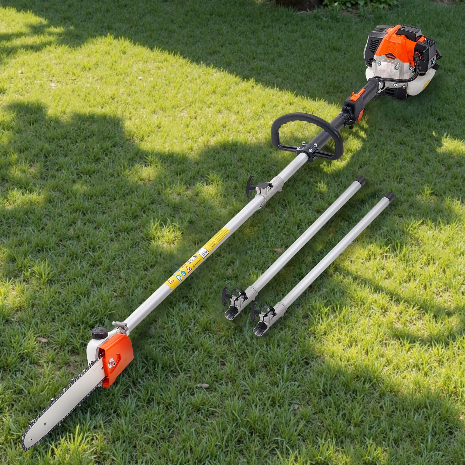 Chainsaws: VEVOR Gas Pole Saw, 25CC 2 Stroke Gas Powered Pole Saws with 30.5 cm Cutting Bar, Cordless Tree Trimmer with 650ml Fuel Tank, 2.12 to 3.62 m Extendable, Powerful Chainsaw for Tree Trimming Pruning