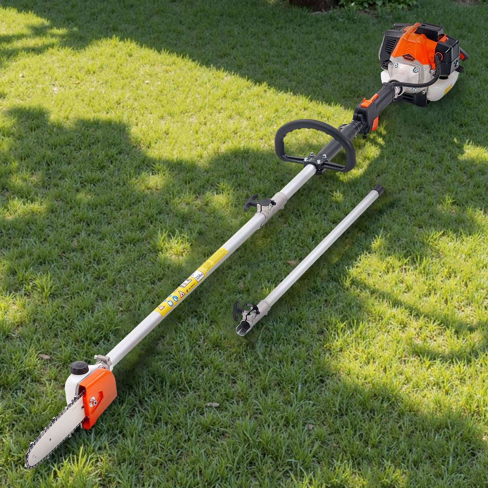 Chainsaws: VEVOR Gas Pole Saw, 25CC 2 Stroke Gas Powered Pole Saws with 20.3 cm Cutting Bar, Cordless Tree Trimmer with 650ml Fuel Tank, 2 to 2.74 m Extendable, Powerful Chainsaw for Tree Trimming Pruning