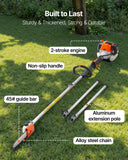 Chainsaws: VEVOR Gas Pole Saw, 33CC 2 Stroke Gas Powered Pole Saws with 20.3 cm Cutting Bar, Cordless Tree Trimmer with 850ml Fuel Tank, 2 to 3.5 m  Extendable, Powerful Chainsaw for Tree Trimming Pruning