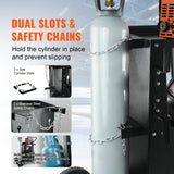 Utility Trolleys: VEVOR Welding Cart, 2-Tier Heavy Duty Welder Cart with Anti-Theft Lockable Cabinet, 265LBS Weight Capacity, 360° Swivel Wheels, Tank Storage Safety Chains, Welding Cabinet for TIG, ARC, Plasma Cutter