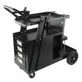 Utility Trolleys: VEVOR Welding Cart, 2-Tier 4 Drawers Welder Cart with 265 LBS Weight Capacity, Swivel Wheels, Tank Storage Safety Chains, Heavy Duty Rolling MIG Welder Cart for Mig Welder and Plasma Cutter