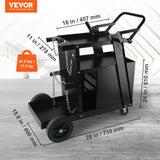 Utility Trolleys: VEVOR Welding Cart, 2-Tier 4 Drawers Welder Cart with 265 LBS Weight Capacity, Swivel Wheels, Tank Storage Safety Chains, Heavy Duty Rolling MIG Welder Cart for Mig Welder and Plasma Cutter