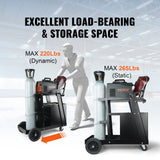 Utility Trolleys: VEVOR Welding Cart, 2-Tier 4 Drawers Welder Cart with 265 LBS Weight Capacity, Swivel Wheels, Tank Storage Safety Chains, Heavy Duty Rolling MIG Welder Cart for Mig Welder and Plasma Cutter