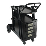 Utility Trolleys: VEVOR Welding Cart, 2-Tier 4 Drawers Welder Cart with 265 LBS Weight Capacity, Swivel Wheels, Tank Storage Safety Chains, Heavy Duty Rolling MIG Welder Cart for Mig Welder and Plasma Cutter