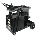 Utility Trolleys: VEVOR Welding Cart, 2-Tier 4 Drawers Welder Cart with 265 LBS Weight Capacity, Swivel Wheels, Tank Storage Safety Chains, Heavy Duty Rolling MIG Welder Cart for Mig Welder and Plasma Cutter
