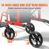 Portable Air Conditioners: VEVOR 2 in 1 Rollator Walker & Transport Chair for Seniors, Folding Rolling Walker Wheelchair Combo & Footrests, Lightweight Aluminum Mobility Walker with Adjustable Handle, All Terrain Wheels, 136KG