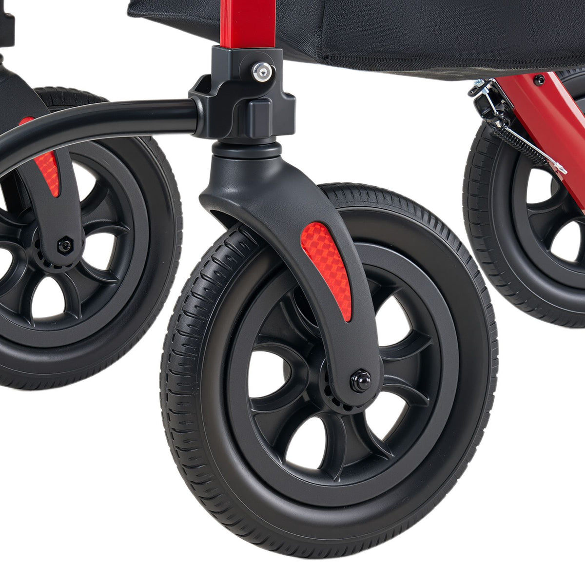 2-in-1 Rollator Walker & Transport Chair for Seniors, Foldable Rolling Walker Wheelchair, Lightweight Aluminum Mobility Walking Aid with Solid PU Wheels, Cup & Cane Holder - Supports 136kg