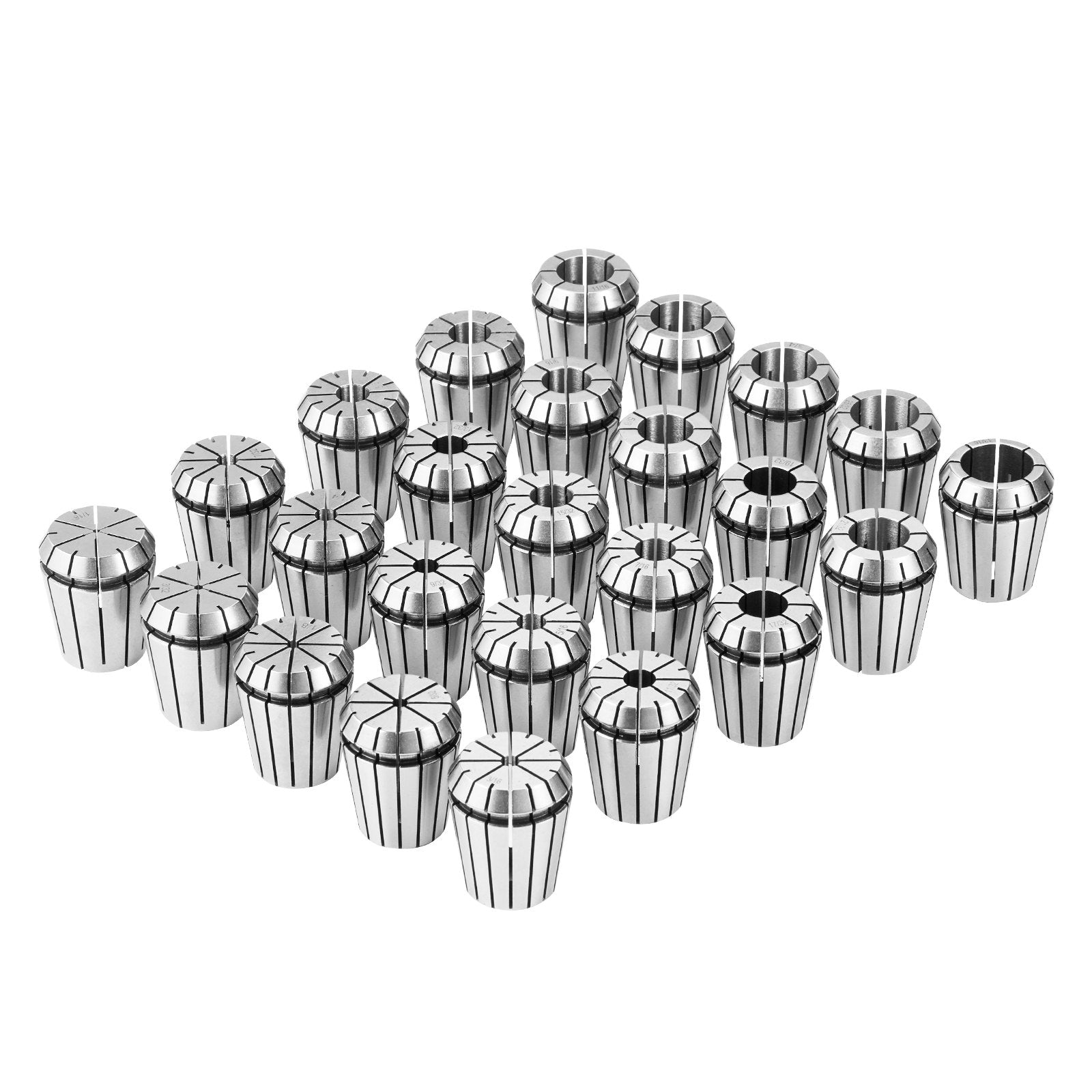 Saw Accessories: VEVOR 25 pcs ER32 Collet Set, 1/16''-13/16'', ER32 Spring Collet Chuck Set, 0.0006"/15 μm TIR Lathe Chuck Tool with 25 Labeled Storage Boxes, for CNC Engraving Machine Milling Lathe Tool Drill Press