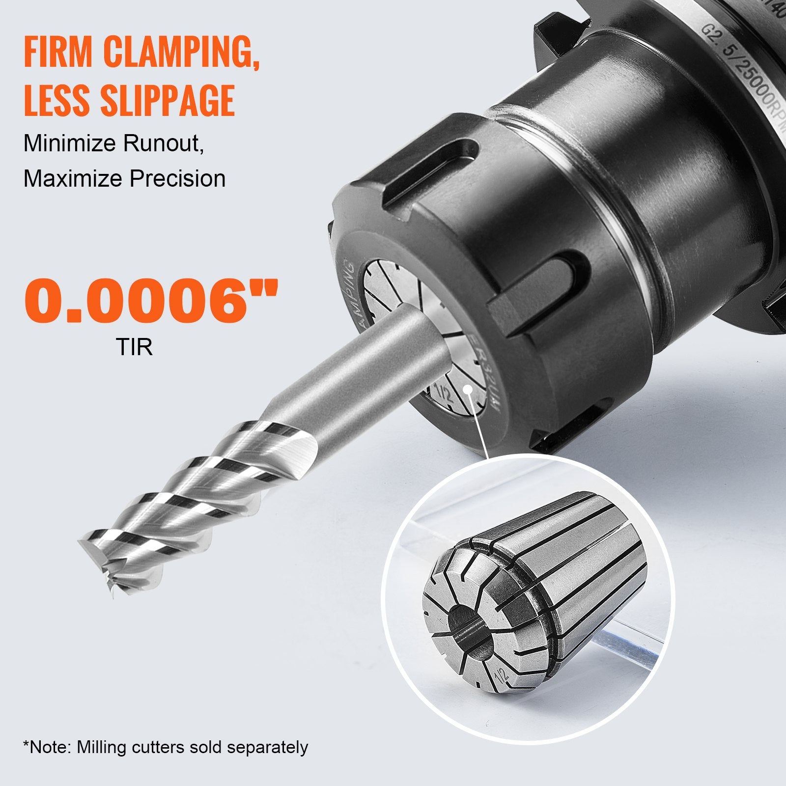 Saw Accessories: VEVOR 25 pcs ER32 Collet Set, 1/16''-13/16'', ER32 Spring Collet Chuck Set, 0.0006"/15 μm TIR Lathe Chuck Tool with 25 Labeled Storage Boxes, for CNC Engraving Machine Milling Lathe Tool Drill Press