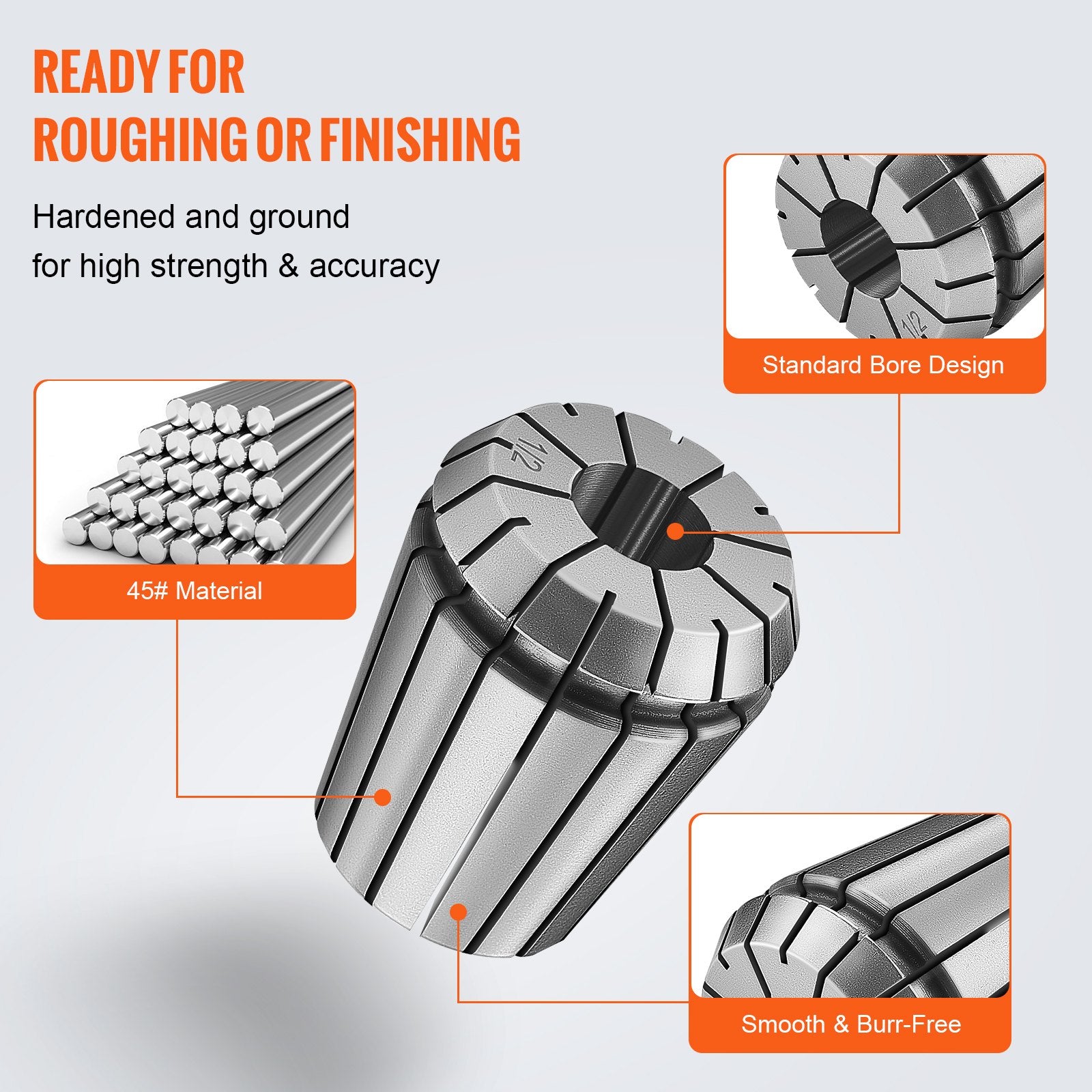 Saw Accessories: VEVOR 25 pcs ER32 Collet Set, 1/16''-13/16'', ER32 Spring Collet Chuck Set, 0.0006"/15 μm TIR Lathe Chuck Tool with 25 Labeled Storage Boxes, for CNC Engraving Machine Milling Lathe Tool Drill Press