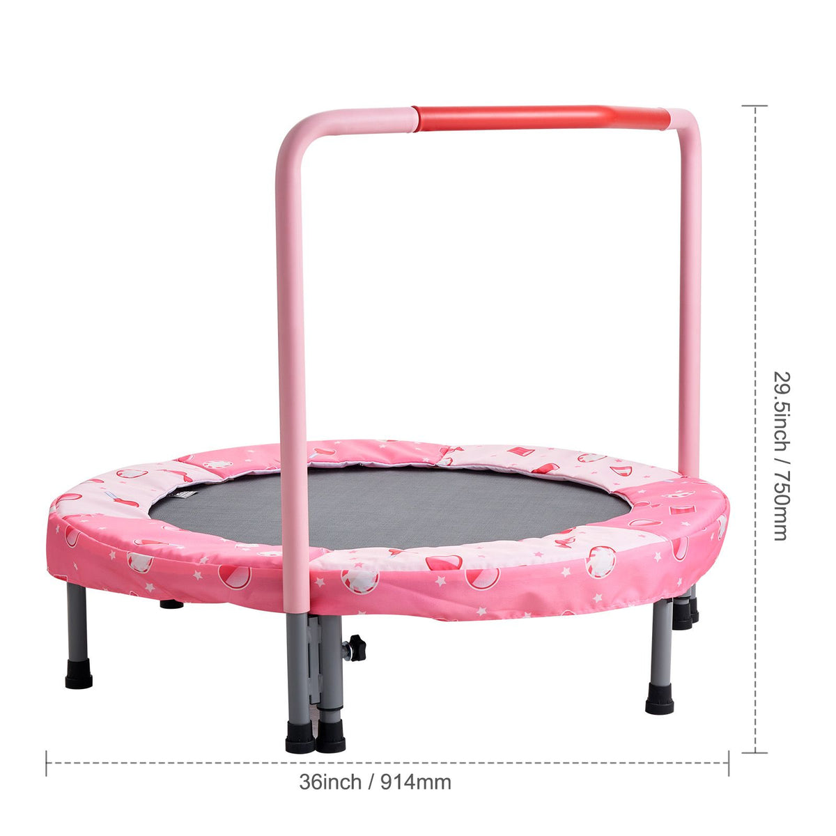 36" Kids Trampoline, 3FT Indoor Outdoor Trampoline, Foldable Mini Trampoline with Handle, Rebounder Trampoline for Toddlers, Birthday Gift for 3+ Years Children, Boys Girls for Fun, Red