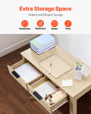VEVOR Small Desk with Drawer Kids Desk for Bedroom Simple Study Table Light Wood