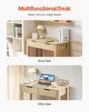 VEVOR Small Desk with Drawer Kids Desk for Bedroom Simple Study Table Light Wood