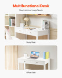 VEVOR Small Desk with Drawers Kids Desk for Bedroom Simple Study Table White