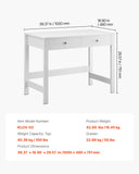 VEVOR Small Desk with Drawers Kids Desk for Bedroom Simple Study Table White