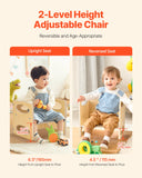Kid's Desks: VEVOR Montessori Weaning Table and Chair Set, Wooden Toddler Table and Chair Set for Aged 1-5, Adjustable Height Kids Montessori Chair and Activity Table, Ideal for Reading, Eating, Playing - Natural