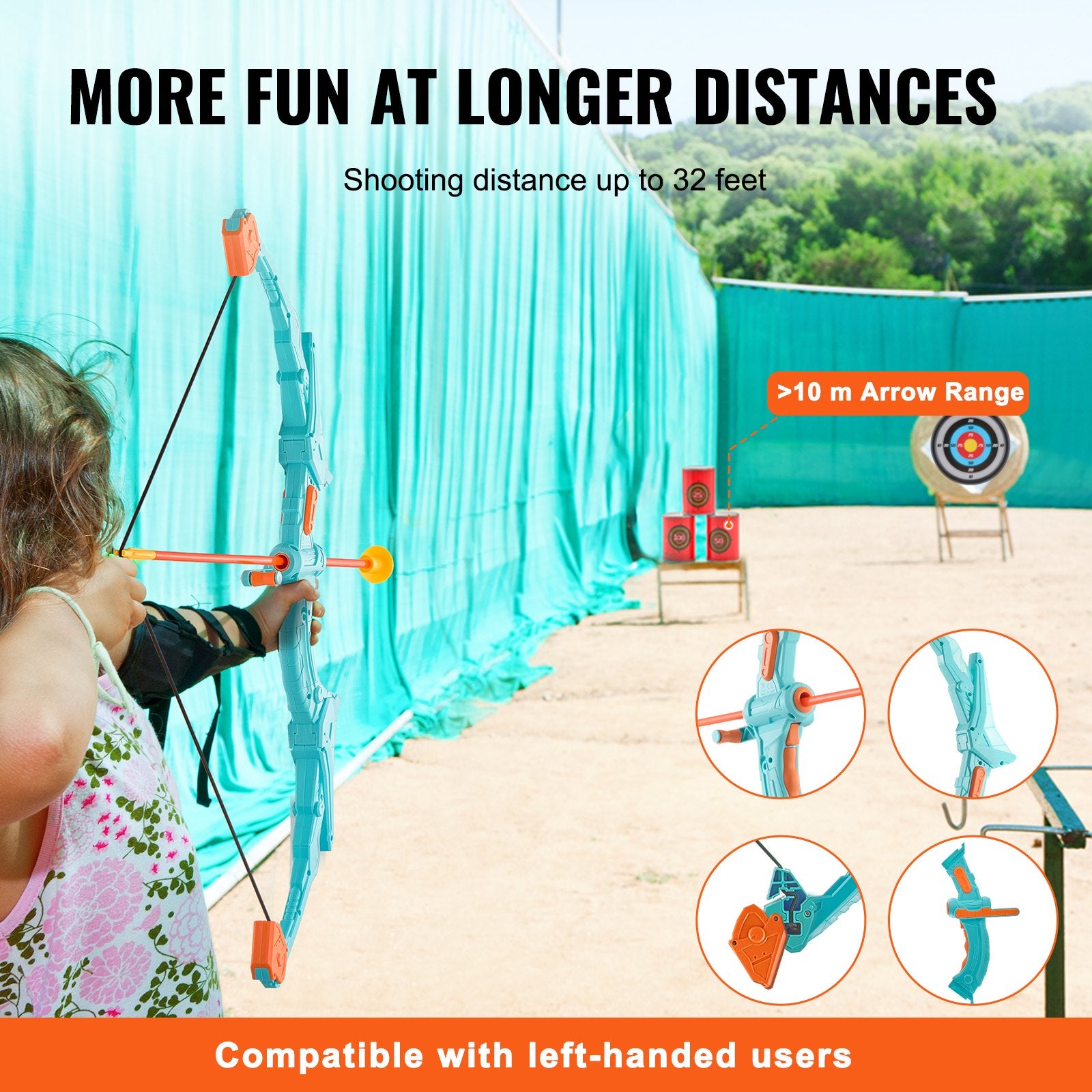 Outdoor Play Equipment: VEVOR Kids Bow and Arrow Set LED Light Up Outdoor Archery Kit Children 10 Arrows
