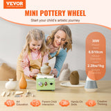 Drums: VEVOR Mini Pottery Wheel, 0-320RPM Adjustable Speed Detachable Basin Forming Machine, 2.56in/3.94in 2 Turntables Electric Ceramic Wheel Machine, 18pcs Accessories, for Art Craft Work Home DIY, Green