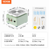 Drums: VEVOR Mini Pottery Wheel, 0-320RPM Adjustable Speed Detachable Basin Forming Machine, 2.56in/3.94in 2 Turntables Electric Ceramic Wheel Machine, 18pcs Accessories, for Art Craft Work Home DIY, Green