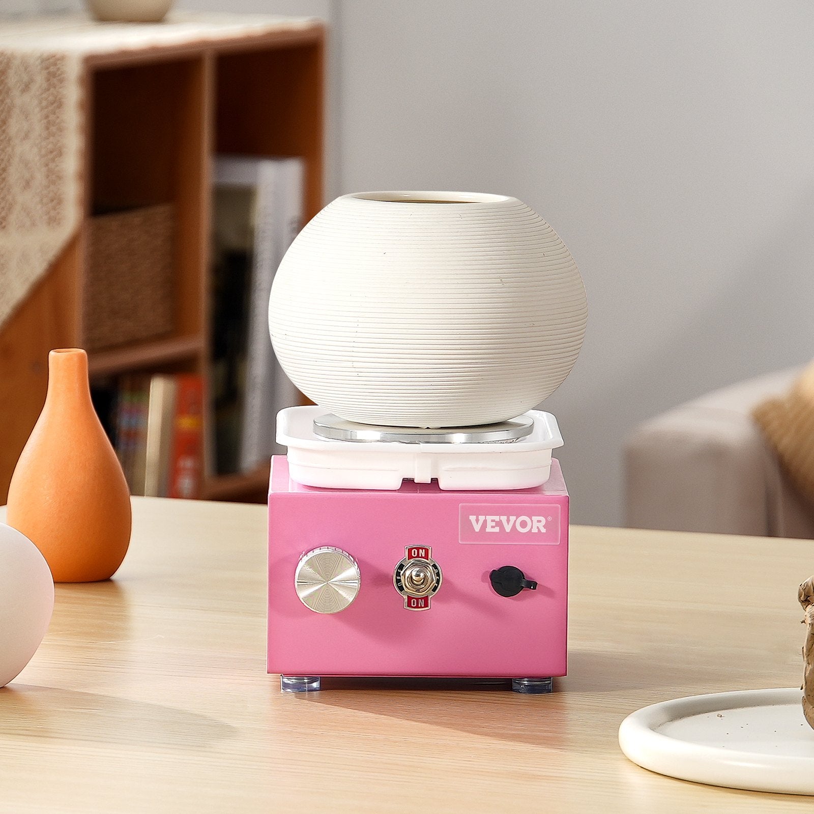 Garden Ornaments: VEVOR Mini Pottery Wheel Electric Ceramic Wheel Machine 0-320RPM Speed Pink